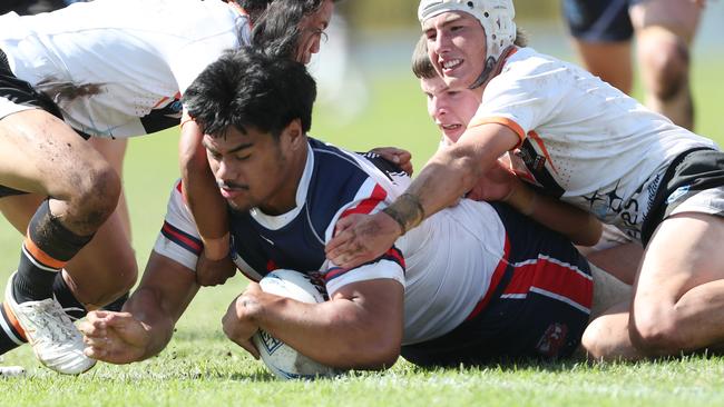 Blessing Foini scoring a try for the Central Coast. Picture: Sue Graham