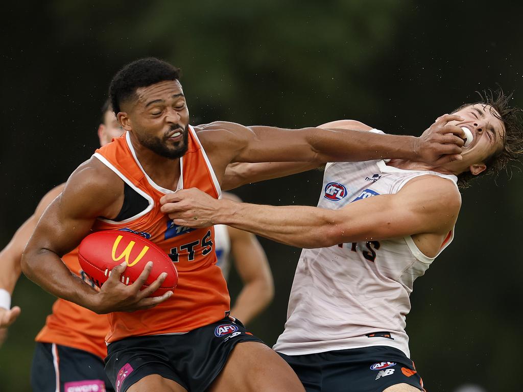 It was six bruising quarters from the Giants who have their first pre-season match against the Swans next Friday. Picture: Phil Hillyard