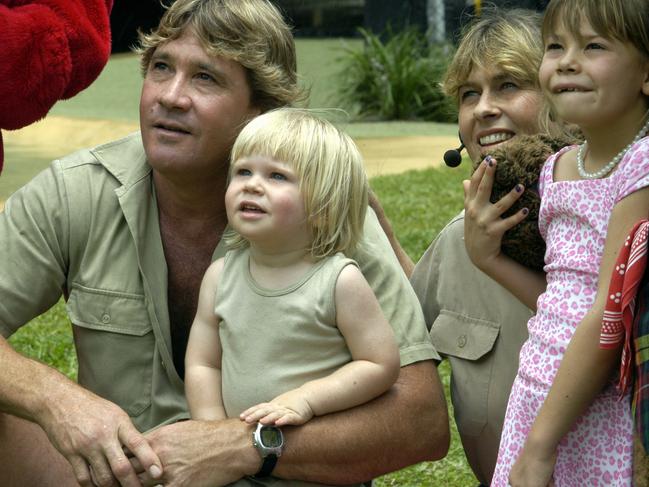 Committed conservationists … Steve and Terri Irwin with kids Robert and Bindi in 2005.