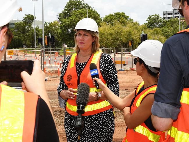 Minister for infrastructure Eva Lawler said she would be prepared to talk to the Federal Government over the Howard Springs workers’ camp housing coronavirus evacuees from China. Picture: Katrina Bridgeford