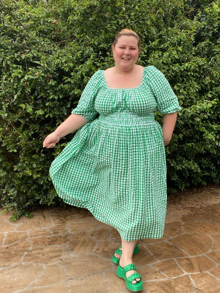 green gingham