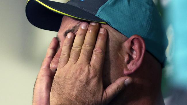 Darren Lehmann finds it hard to control his emotions as he quits his post.