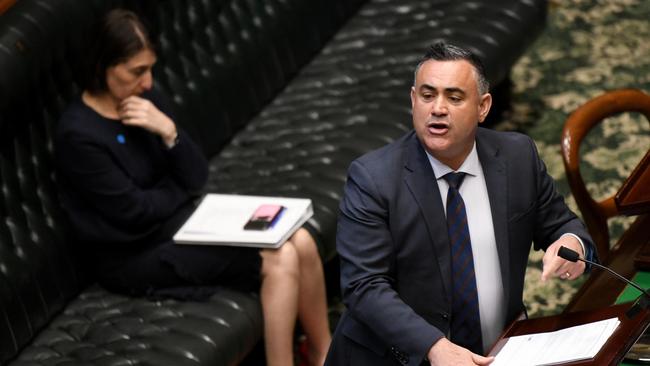 John Barilaro and Premier Gladys Berejiklian in parliament. Picture: NCA NewsWire/Bianca De Marchi