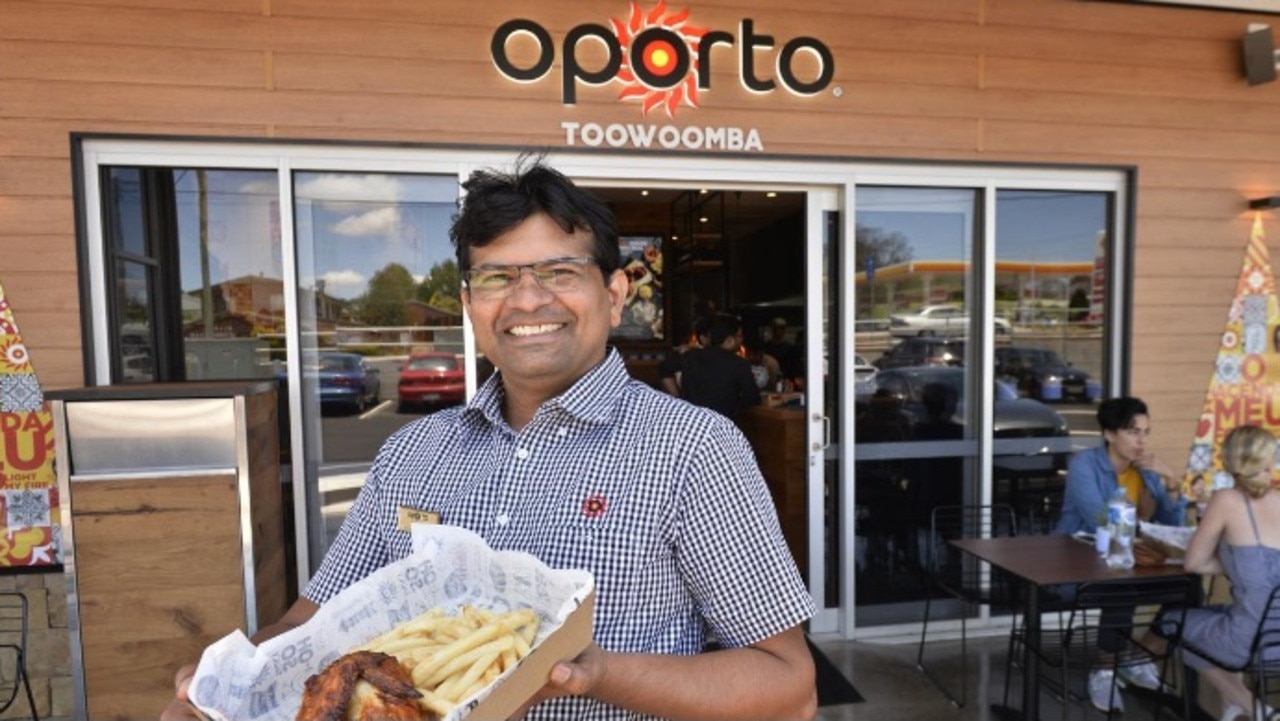 Reddy Goguri and his wife moved from Sydney to Toowoomba, and four years later he opened the first Oporto store in the Garden City, Toowoomba. Picture: Toowoomba Chronicle