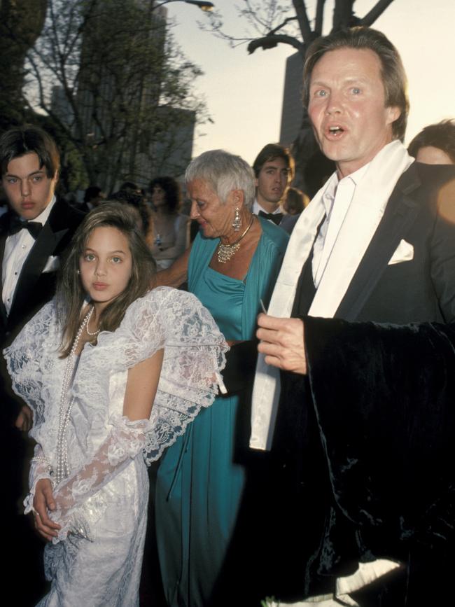 Angelina with her dad at the Oscars in 1986. Picture: Ron Galella/WireImage