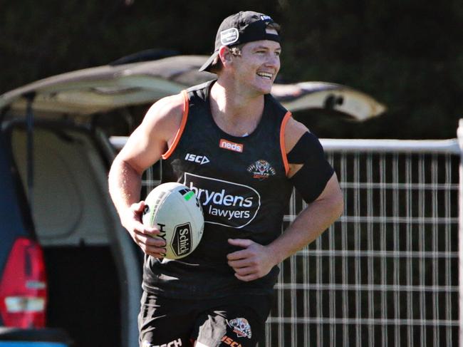 Tigers player Harry Grant training at St Lukes park Concord on the 11th May 2020. Photographer: Adam Yip