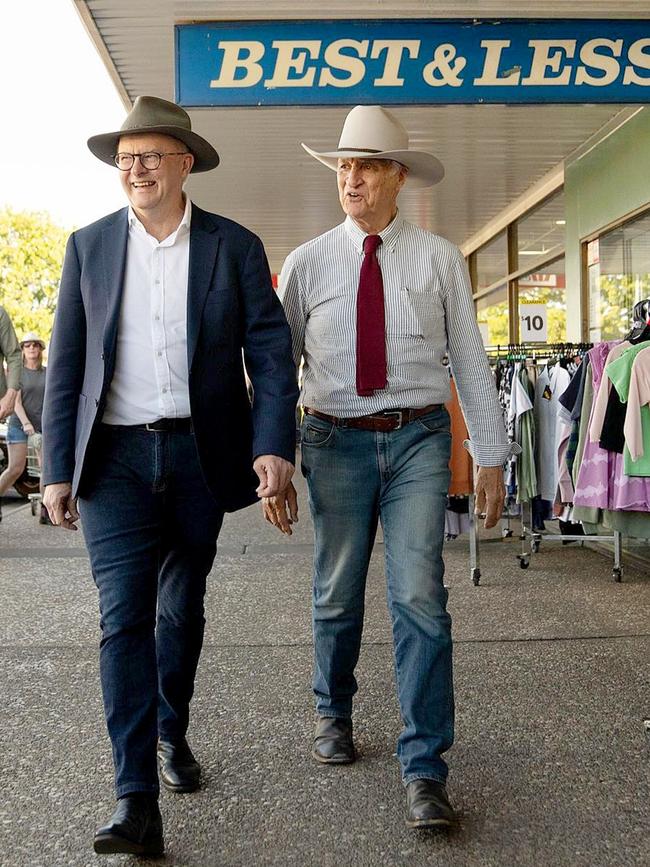 Anthony Albanese in Mount Isa with Bob Katter.