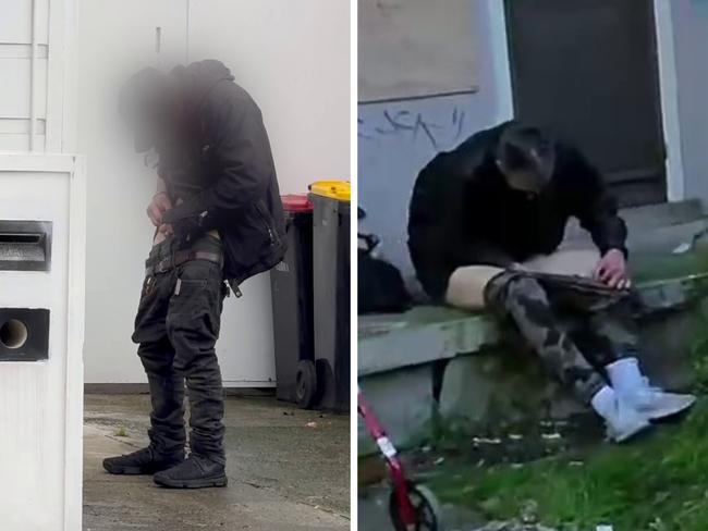 A North Richmond resident has documented the daily reality of living near Melbourne's controversial 'safe' injecting room, where addicts are regularly seen shooting up on the street and erratic drug users terrorise locals. Picture: news.com.au