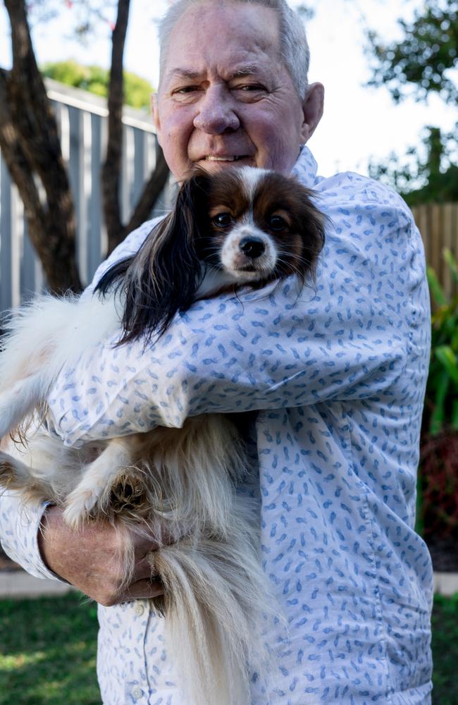 Tim Mulherin and his beloved papillon Mac