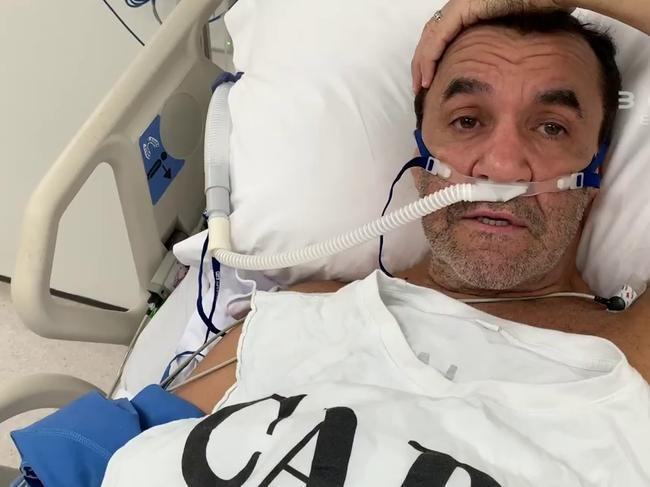 Australia’s greatest boxer Jeff Fenech in hospital in Thailand. Picture: Fight Call Out