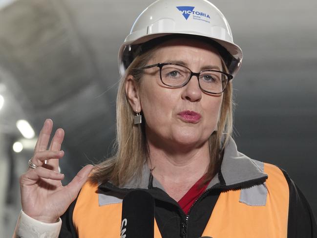 MELBOURNE,AUSTRALIA-NewsWire Photos. 5 NOVEMBER, 2023: Premier Jacinta Allan at the press conference at the exit building site of the outbound road tunnel. Picture: NCA NewsWire / Valeriu Campan