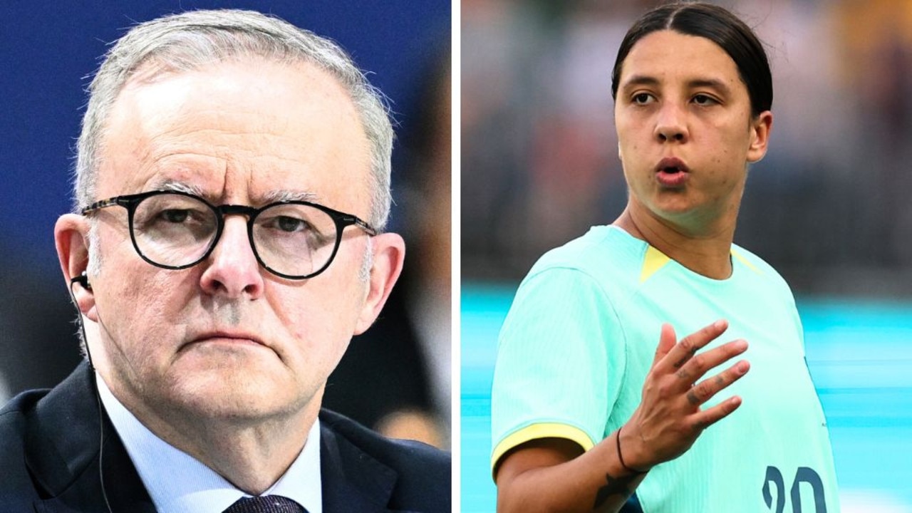 Pictured left Anthony Albanese and right Sam Kerr. Image: Getty