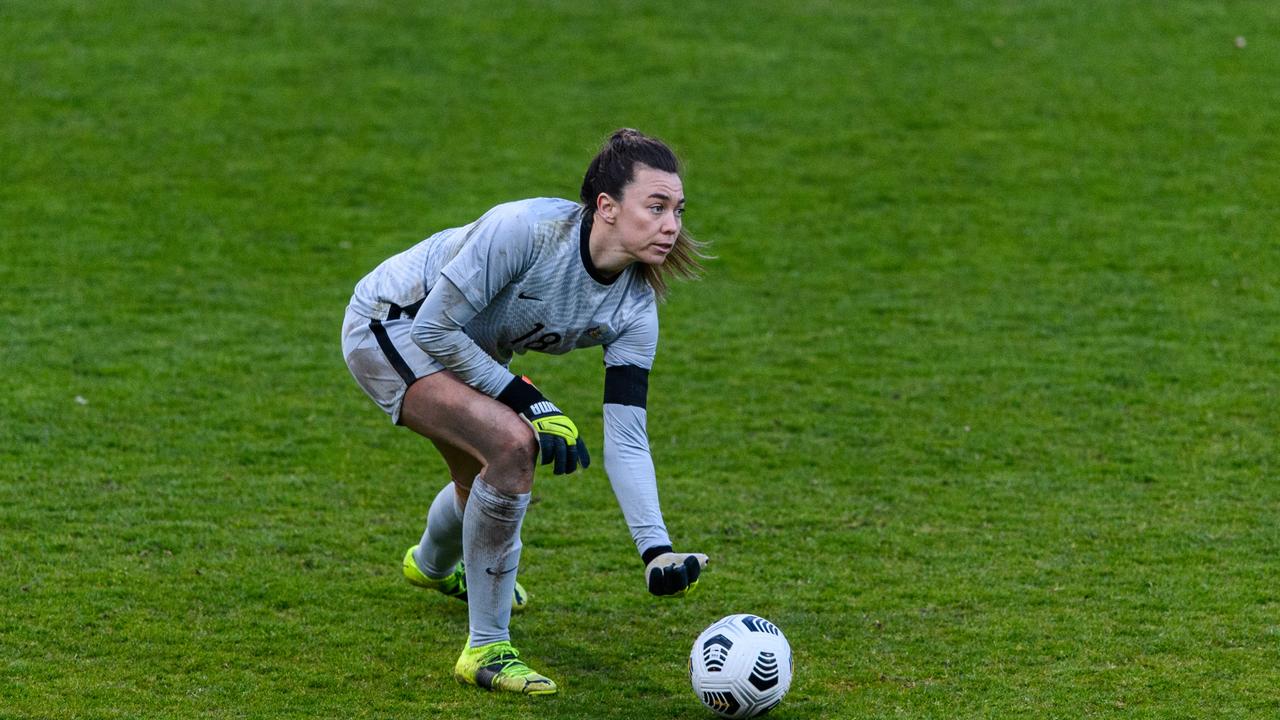 Matildas goalkeeper Mackenzie Arnold is ready for the FIFA Women’s World Cup. Picture: Lukas Schulze/Getty Images for FAA