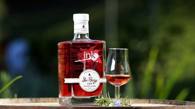 Husk Distillery's new  Ink Sloe & Berry Gin which will be released from Wednesday as part of the Ink Gin fourth anniversary celebrations at Tumbulgum. Picture: NEWSCORP