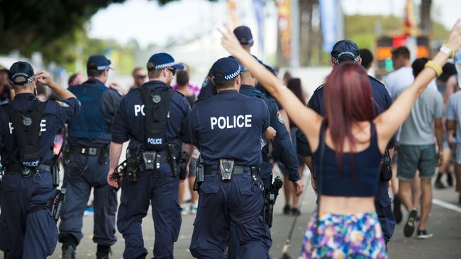 Security ... There was a large police presence at the event, in particular drug dog teams.