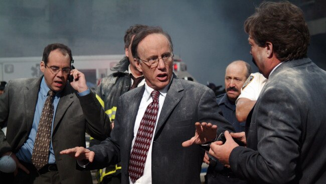 Actor James Woods, centre, plays Giuliani in a scene from Rudy: The Rudy Giuliani Story.