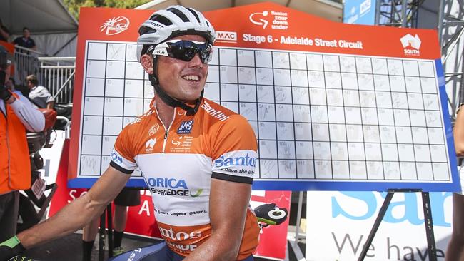 Simon Gerrans of Australia smiles prior to the final stage of the Tour Down Under.