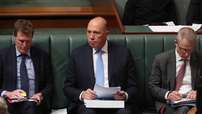 Home Affairs Minister Peter Dutton in Question Time in the House of Representatives. Picture: Kym Smith