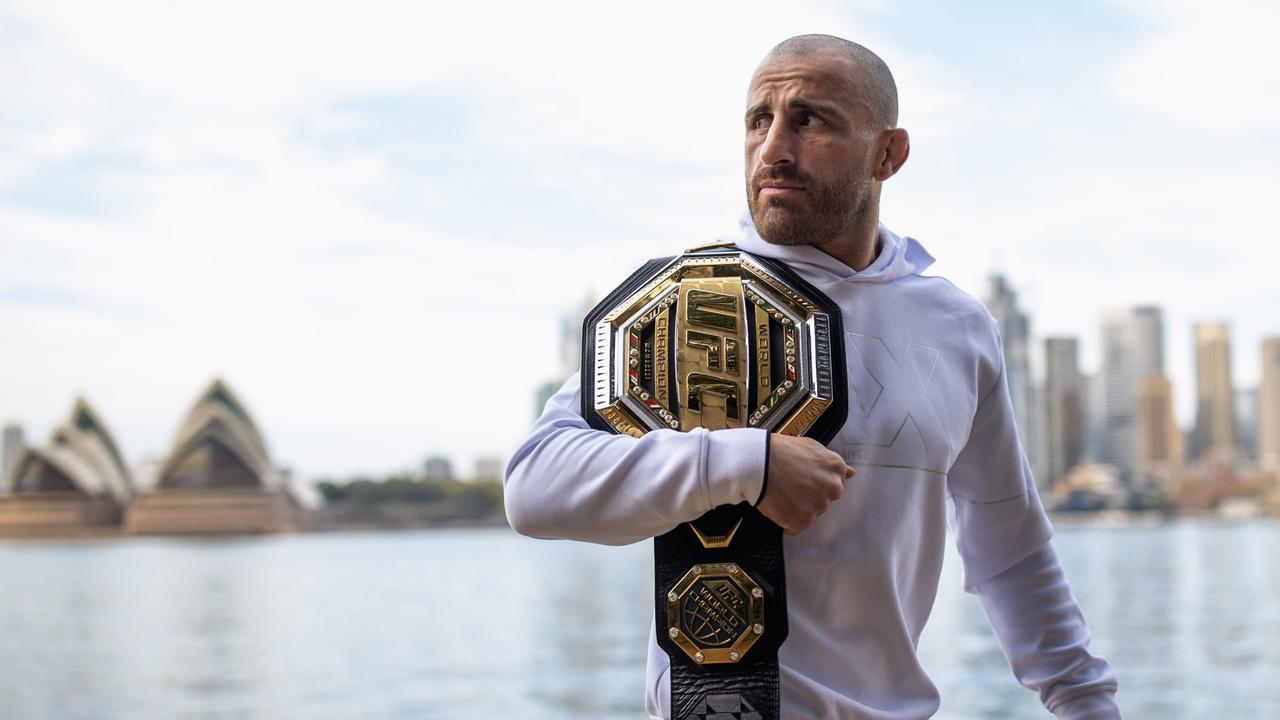 UFC featherweight champ Alex Volkanovski in Sydney before flying out for UFC 266 in Las Vegas. Picture: Getty Images