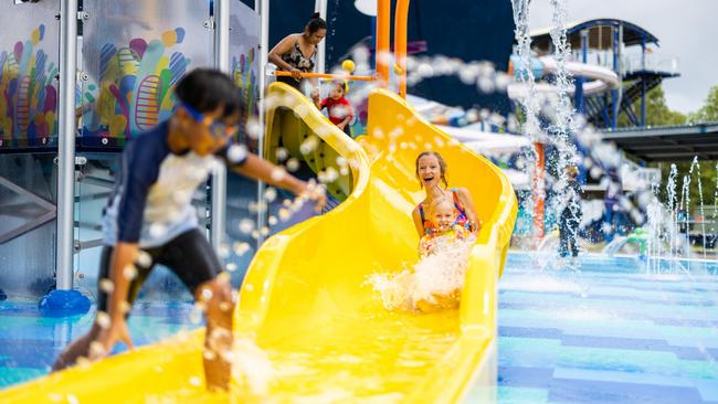 Splash parties will play a key role in keeping families cool and engaged during the school holidays. Picture: NT Government