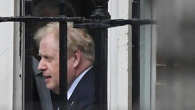 Boris Johnson leaves from the back entrance of Downing Street. Picture: Reuters.