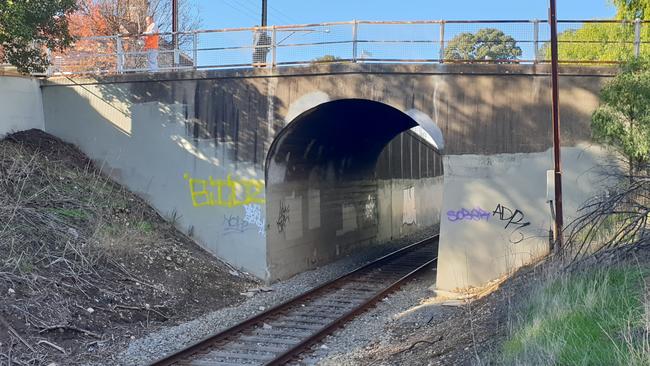 The 120-year-old bridge on High St, Gawler, facing is demolition for the electrification of the Adelaide to Gawler railway line. Picture: Colin James