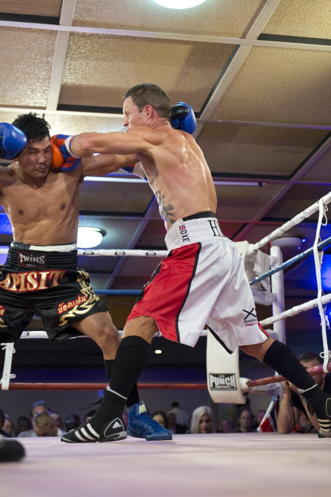 Jamie Hilt fights Apichat Koedchatturat for the Queensland welterweight belt at Smithy and TGW Bring The Big Fights 14 at Rumours International, Saturday, October 22, 2016. Picture: Kevin Farmer