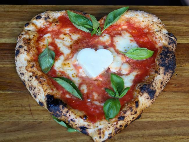 Pizza with love from Pizzeria Da Alfredo. Picture: Jenifer Jagielski