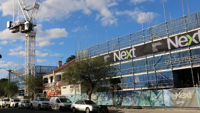 Construction at Next’s $35m student accommodation project in Kensington. Picture: Next Group website