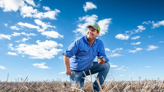 Graingrower Nigel Corish at Woodland, a 3600 hectare property 370km west of Brisbane. Picture: David Martinelli