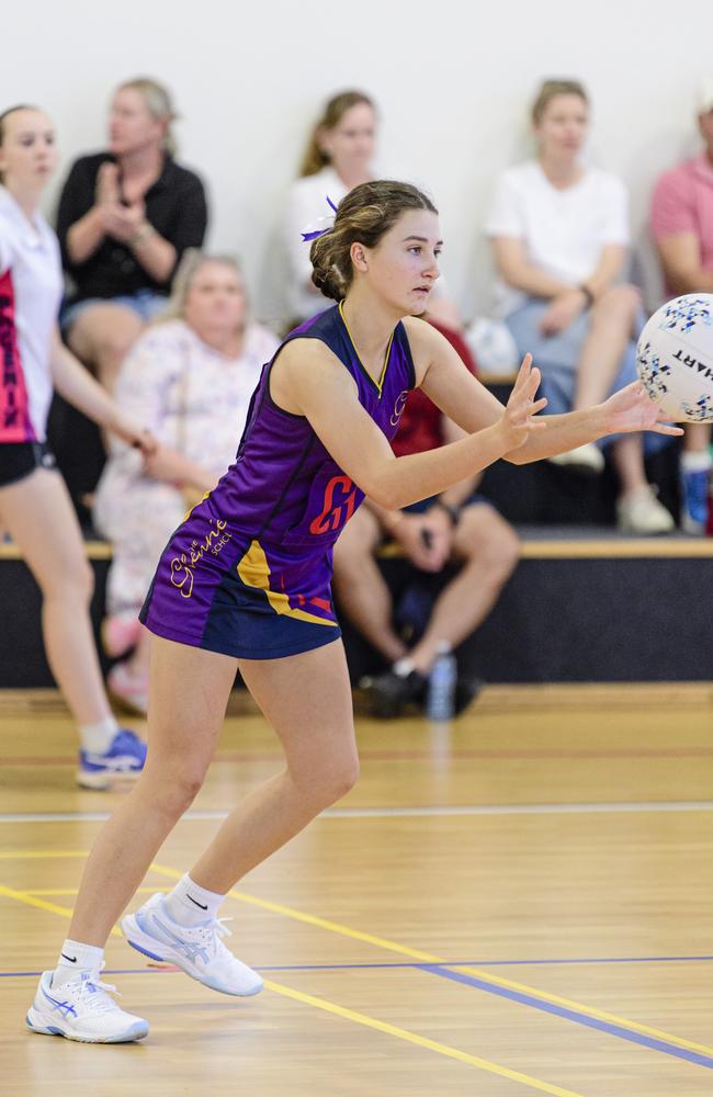 Bridie Harris of Glennie in the Laura Geitz Cup netball carnival at The Glennie School, Sunday, March 16, 2025. Picture: Kevin Farmer