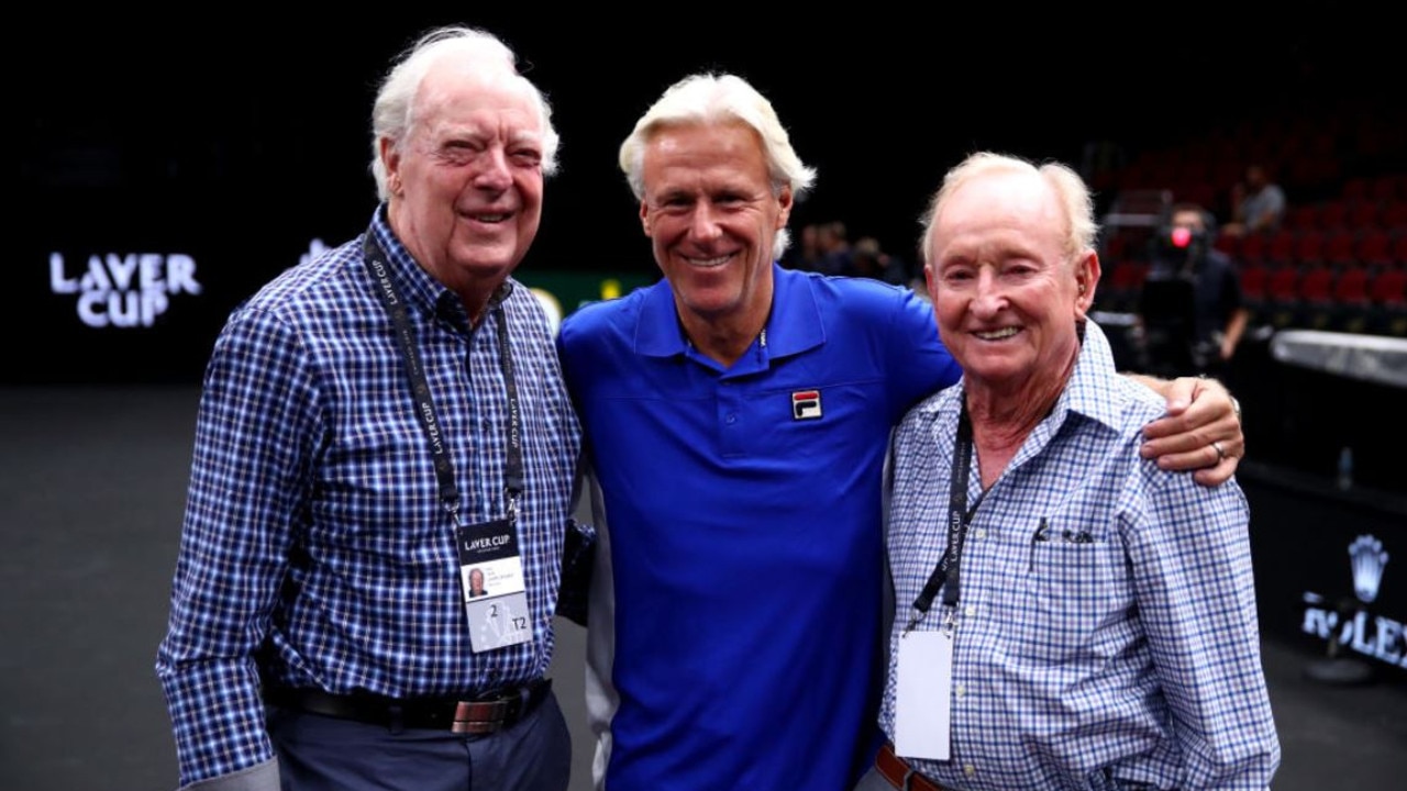 Fred Stolle, Bjorn Borg and Rod Laver. Photo: X