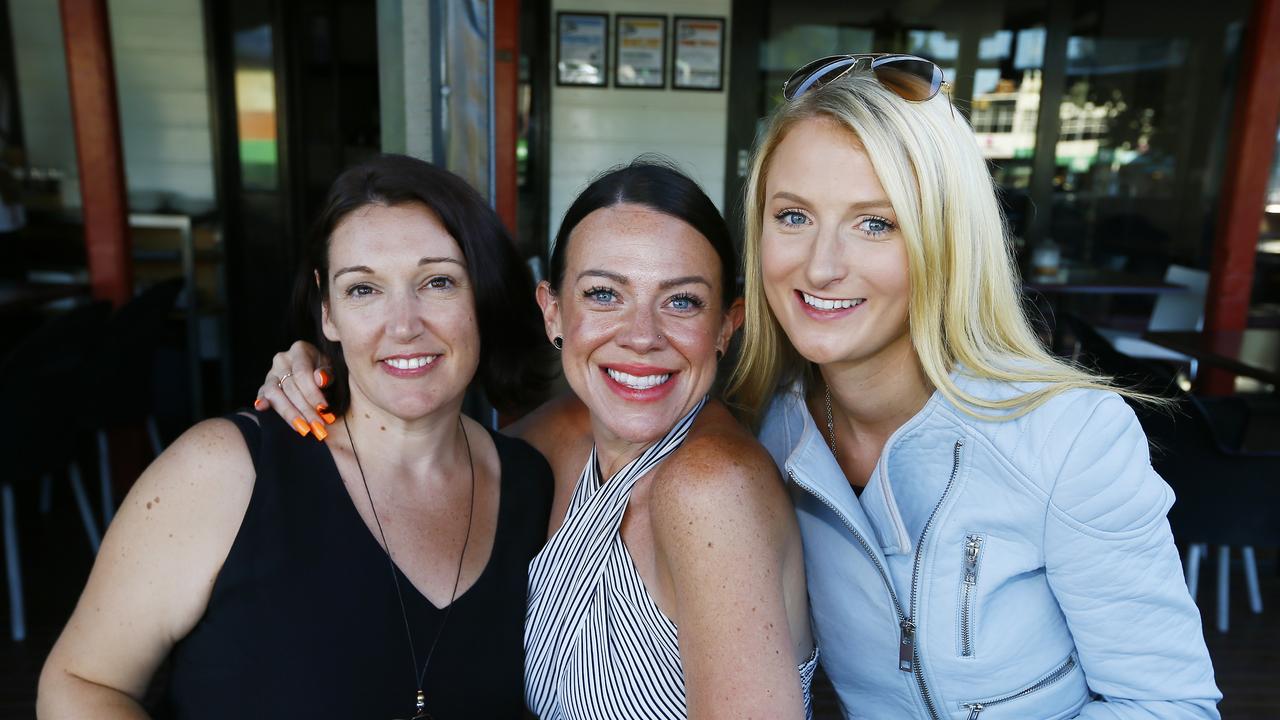 SOCIALS - The Metz, Sandy Bay hosted a Little Laneway Festival at the rear of the property. (L-R) Kristy Jackson of Austins Ferry, Helen Molloy of Lindisfarne, Bec Oates of Sandy Bay. Picture: MATT THOMPSON