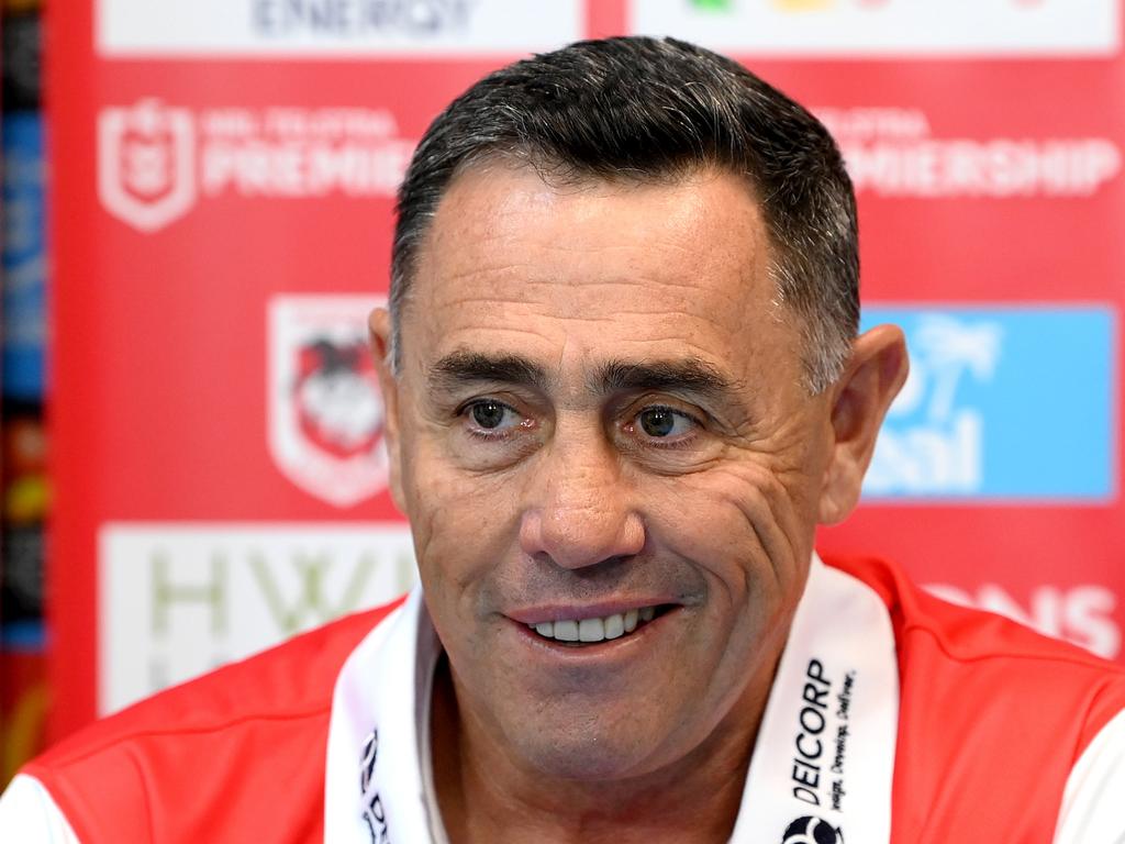 Shane Flanagan is all smiles at full time in the match against the Gold Coast Titans. Picture: Getty Images