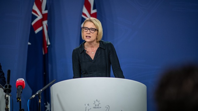 Kristina Keneally confirmed Labor would offer permanent protection visas to people who arrived in Australia by boat before Operation Sovereign Borders came into effect. Picture: NCA NewsWire / Christian Gilles