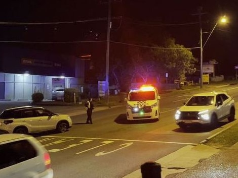 A﻿ Queensland man has been shot by police after he allegedly shot at officers during a pursuit.Polair started tracking an allegedly stolen Suzuki Vitara at 6.40pm in Brown Plains, Logan﻿ late last night.Tyre deflation spikes were deployed and the car later came to a stop near Brown Plains Road. Picture: 9News