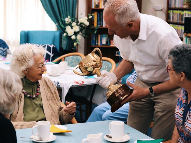 The Melbourne Cup makes a visit to a Grafton nursing home in NSW.