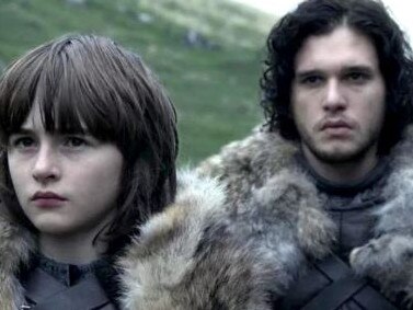 Bran (Isaac Hempstead Wright) and Jon Snow (Kit Harington) in Game of Thrones. Picture: HBO