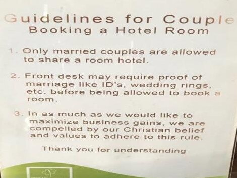 A hotel in Iloilo City, the Philippines, has gone viral on the internet for their stringent room-sharing policy.