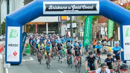 Thousands are expected to compete in this weekend’s cycling event to raise money for cancer research. Picture: Mater