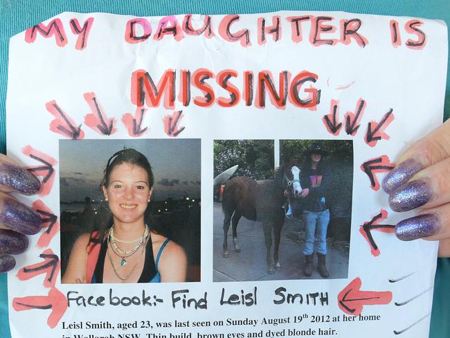 A missing poster Ms Smith’s family put up after she disappeared.