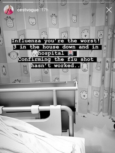 Jessie Murphy's Instagram story detailing her health scare.