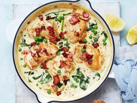 Mix some bacon in with the creamy chicken. Picture: Supplied