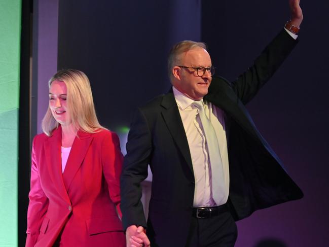 LAUNCESTON, TASMANIA, NewsWire Photos. 23 FEBRUARY, 2025. Prime Minister, Anthony Albanese and partner Jodie Haydon arrive to make a major speech about Laborâs plan to Build Australiaâs Future and Strengthening Medicare. Picture: NewsWire/ Scott Gelston