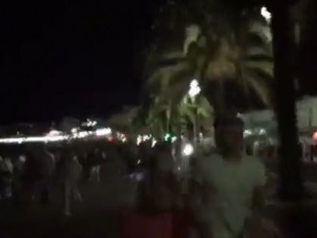 A still from video of the stampede taken by Australian student Rhys Lawry