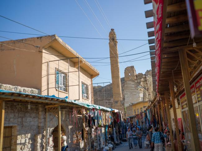 batman, turkey - September 6, 2013: People are visiting historical hasankeyf downtown street in batman turkey