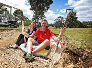 GOING SWIMMINGLY: Jody and Brendan Allen are delving into a unique new DIY project - building their own pool. Picture: Renee Albrecht