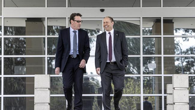 Treasury secretary Dr Steven Kennedy, left, pictured with Treasurer Josh Frydenberg earlier this month. Picture: NCA NewsWire / Gary Ramage