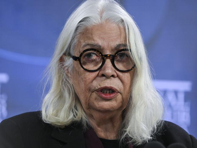 CANBERRA, AUSTRALIA, NewsWire Photos. SEPTEMBER 6, 2023: Distinguished Professor Marcia Langton, Anthropologist, Geographer & Academic addresses the the National Press Club of Australia in Canberra. Picture: NCA NewsWire / Martin Ollman