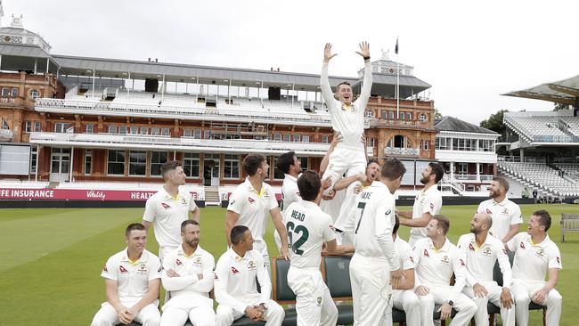 The Australian team in good spirits at Lord’s Cricket Ground